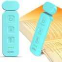 2 PCS Gritin Reading Light, Rechargeable Book Light for Reading in Bed - Eye Caring 3 Color Temperatures, 5-Level Dimmable Brightness, Long Lasting, Compact Size Clip on Book Lamp for Bookworms-Blue