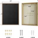 Love-KANKEI Shadow Box Frame 11x14, Deep Large Shadow Box Display Case with Unique Beads Door and Glass Window, Wood Memory Box for Pictures,Medals,Memorabilia,Collections Natural
