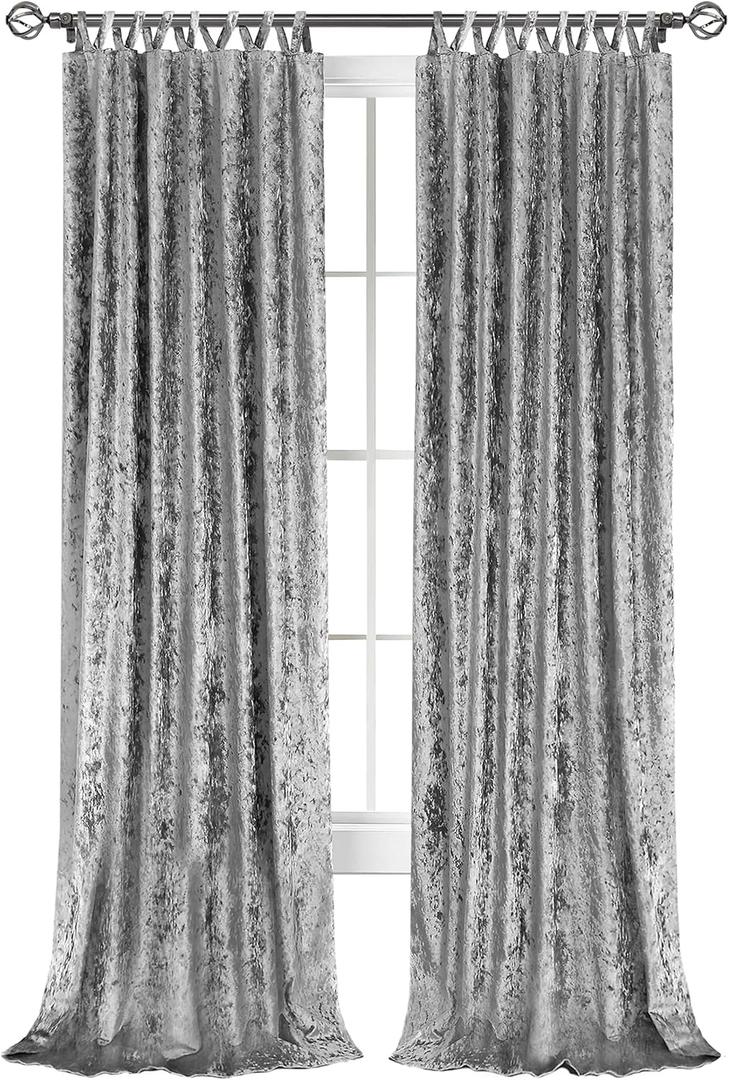 Achim Home Furnishings Light Filtering Harper Curtain Panels for Windows - 50" x 84" - Grey - Contemporary Criss-Cross Style Drapes for Bedroom & Living Room - Polyester, Machine Washable