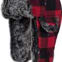 ONWAY Trapper Hat Winter Hats for Women Men with Faux Fur Ear Flaps (Black)