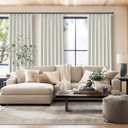 Beige White Linen Full Blackout Curtains 84 Inches Long, Viral Pinch Pleated Curtains with Hooks Thermal Insulated Boho Drapes for Living Room/Bedroom Window Treatment (40" Wx84 Lx2 Panels) (Lightbirch)