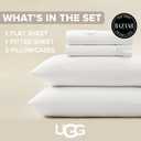 UGG Hedi King Sheet Set 4-Piece Luxury Cooling Sheets Deep Pockets Premium Bedding with 2 Pillow Shams Hypoallergenic Machine Washable Soft Lightweight Bed Set for Bedroom, King, White