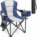 ZENPETIO Oversized Camping Chair, Heavy Duty Folding Lawn Chairs 500 lbs, Color: Blue/Gray-1