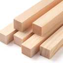 Square Wooden Dowel Rods, 6 PCS 1" x 12" Square Wood Dowel Rods Wooden Sticks for Crafts, Unfinished Hardwood Sticks Wood Strips for Woodworking, Crafting, Arts and DIYers, Home Decor, Model Making