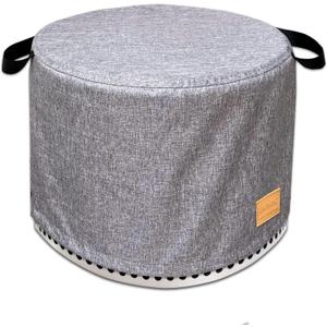 Round Fire Pit Cover for Bonfire Fire Pit Cover 19.5 Inch, Bonfire Cover Waterproof 20 Inch,Bonfire Fire Pit Accessories Outdoor Heavy Waterproof Protective Round (Grey)