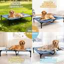 Raised Dog Bed Cooling Cot for Indoor Outdoor Use Portable Waterproof Mesh Pet Bed Washable for Large Medium Small Dogs, Blue
