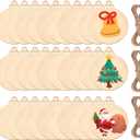 60Pcs Wood Slices,3.5" Wooden Christmas Ornaments,Unfinished Predrilled Wood Circles for Crafts Centerpieces,DIY Round Wooden Discs Hanging Decorations (3.5 Inches-60)