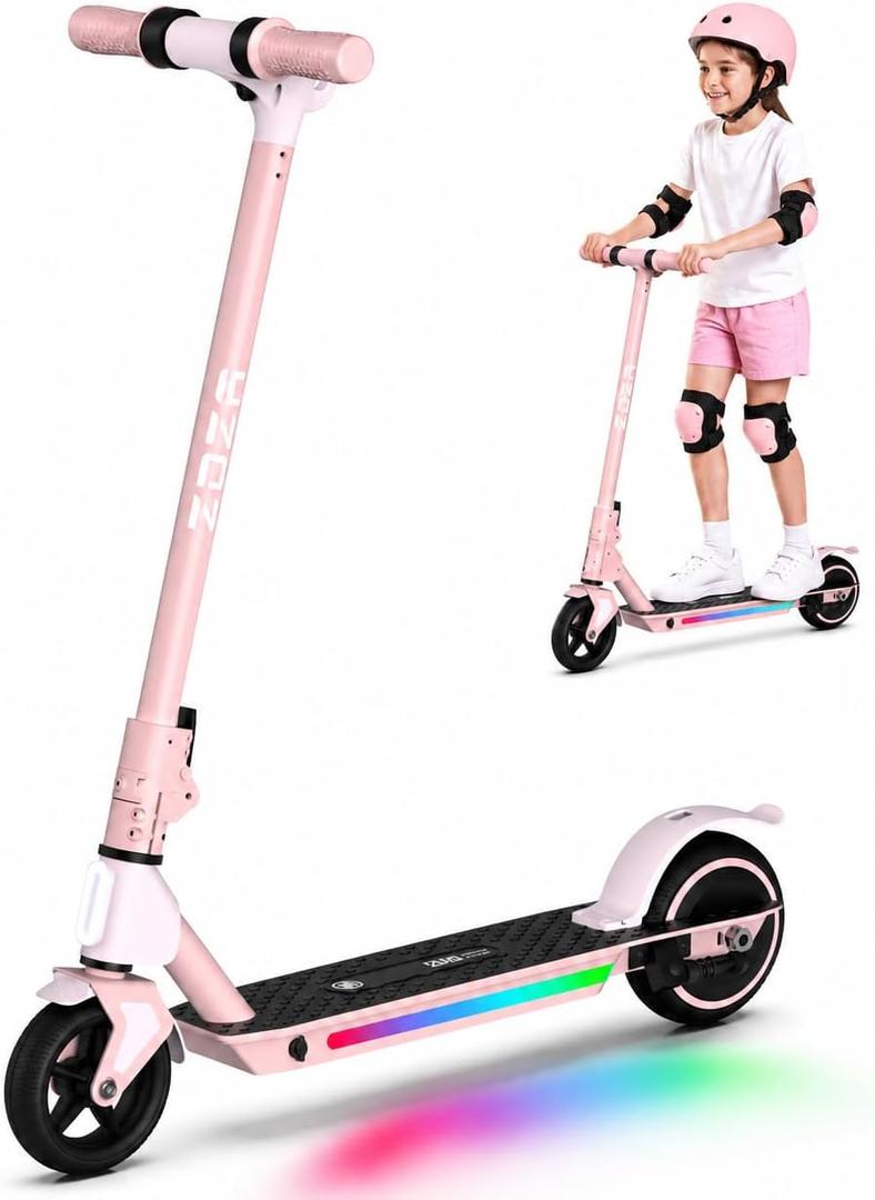ZDZA Electric Scooter for Kids, 10 MPH Max Speed, LED Display, Foldable, Dual Brakes,Lights, Lightweight, Kids Electric Scooter for 6+,Excellent Present Choice for Boys and Girls