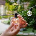 Brightown LED Outdoor String Light, 109 Feet Patio Lights with 52 Edison Shatterproof Bulbs(2 Spare), UL Listed Waterproof Outside Lights for Backyard Balcony Party Xmas Decor, E12 Base, Connectable (Black)