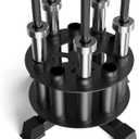 EVERYMATE Vertical Barbell Rack - Heavy-Duty Steel Organizer, Barbell Holder Floor Stand, Fits 2" Olympic Bars with Scratch-Resistant Inserts, Space-Saving for Home/Garage/Commercial Gym