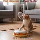 Wobble Treat Dispenser Cat Toy - Spring Ball and Interactive Track Base