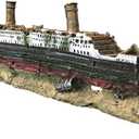 SLOCME Aquarium Titanic Shipwreck Decorations - Resin Material Ship DecorationsFish Tank Sunken Ship Ornament Aquarium Environment Friendly Decorations