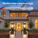 14'' Outdoor Solar Post Light, Dusk to Dawn Solar Lamp Post Light, Black Lamp Posts Light Fixture, Waterproof Outdoor Pole Lights for Yard Garage Porch Patio, 1Pack (Included Mounting Base)
