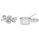 Cuisinart 12 Piece Cookware Set with 1.5 Quart Saucepan, MultiClad Pro Triple Ply Stainless Steel