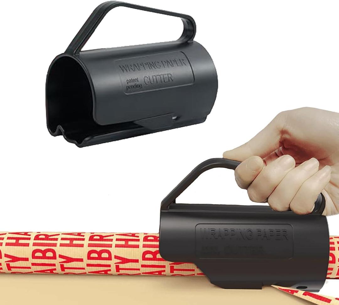 Wrapping Paper Cutter for Christmas Gift Wrap Cutter Tool Tube and Birthday Paper Gift Wrapping Paper Roll Cutter Easy Sliding Crafting Trimmer Slicer