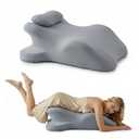 25" Large Sweet Spot Pillow, Memory Foam Wedge Pillow, 27° Ergonomic Couples Pillow for Intimacy, Multi-Position Prone Cushion, Intimacy Pillows for Couples for Gaming in Bed, Washabl(Large Gray)