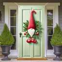 2 x BlissYard Christmas Gnome Door Cover Banner 35x71 Inch Oversized Holiday Welcome Sign with Pine Leaves and Red Hat Winter Front Porch Decorations for Farmhouse Indoor Outdoor Wall Hanging Decor