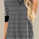 T Shirts for Womens Loose Fit Short Sleeve Casual Tops Cotton Ladies Tshirts Pullover Tees Crew Neck Side Split Tops (Black, S)