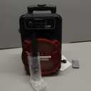 Top Tech Audio Rock-8 1500W Portable Bluetooth Speaker, 8-Inch Woofer, LED Lights, Rechargeable Battery, Wireless Streaming, USB, TF Card & AUX Input, FM Radio, Karaoke Microphone Included, Red