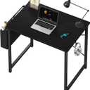 DUMOS 31" Small Computer Desk Home Office Desk, Gaming Desks, Deep Black