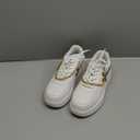 FANVOSSEM Chunky Platform Sneakers for WomenWomen's Comfy Sparkly Dad Shoes Lace-Up Casual Walking & Sport Work Sneaker (8, Khaki White)