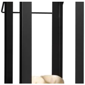 12.4" Black Metal Modern Candle Lantern – Decorative Hurricane Lantern for Indoor & Outdoor Use, Ideal for Table, Black Lantern for Mantle, Halloween, Christmas, and Wedding Decor