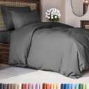 Duvet Cover Twin/Twin XL Size - Extra Soft Twin/Twin XL Size Duvet Cover - Breathable, Easy Care and Fade Free with Zipper Closures & Ties - 68" x 90" Inches - (Charcoal) Comforter Not Included