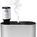 Waterless Diffuser for Essential Oil, Battery Operated Scent Air Aromatherapy Diffuser, Mini Aroma Diffusers with 3 Intermittent Mist Modes, Cycle Start for Home Office Bedroom - Silver