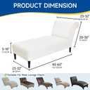 Teddy Wool Chaise Lounge Cover Indoor Armless Chaise Slipcover Luxury Elegance Lounge Chair Cover Ultra Soft Stretch Machine Washable Chair Covers for Living Room Bedroom Furniture, White