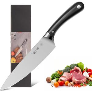 ZHANG XIAO QUAN SINCE 1628 Kitchen Knife in High Carbon Steel, Professional Chef Knife with Ergonomic Handle and Ultra Sharp Blade