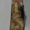 Flufymooz 26" Ponytail Extension, Long Wavy Curly Claw Clip in Ponytail Hair Extensions, Natural Synthetic Hairpiece for Women Daily Wear(Blonde to Light Blonde)