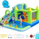 VEVOR Bounce House for Kids, Inflatable Bounce House with Air Blower, Water Slide, Bouncer Castle with Castle Bounces, Basketball Hoop, Splash Pool & Water Ring Toss, for 3 to 4 Kids Ages 3 to 8, 11.3 x 12.3 x 7.0 ft