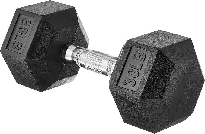  Rubber Hex Dumbbell Hand Weight 30 LB
