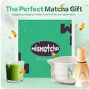 Matcha Whisk Set with 'matcha' Design - 6 Piece Ceramic Matcha Set with a Bowl, Whisk, Stand, Spoon and Sifter - Designed in the UK - Gift Set