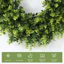 26'' Boxwood Wreath for Front Door, Artificial Boxwood Leaves Wreath for Spring and Summer, Indoor Outdoor Wall, Porch, Window, Farmhouse Home Decor
