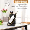 Cat Wine Bottle Holder Decorative, Tabletop Wine Racks Countertop, Cat Decor Wine Stand Gifts for Wine Lovers Women, Water Bottle Organizer for Cabinet, Black Wine Rack