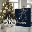 3 x Oh Holy Night Nativity Ornament 2025  Gift for Congregation, Rustic Christian Dcor Featuring Manger Scene with Baby Jesus, Mary, Joseph, Star of Bethlehem, Religious Keepsake for Faith-Based