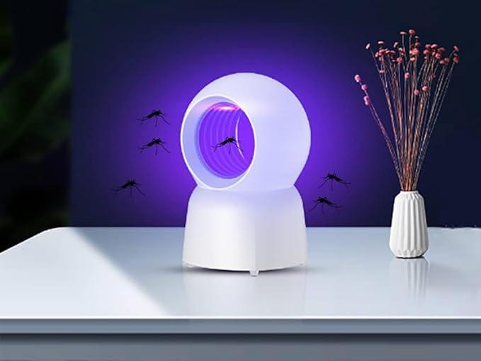 Electric Indoor Mosquito Trap, Mosquito Killer Lamp with USB Power Supply and Adapter, Suction Fan, No Zapper, Child Safe