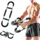 Twister Arm Trainer - Adjustable 60-100lbs Resistance Arm & Chest Workout Equipment for Home Gym Fitness , Arm Strengthener for Men, Power Twister Bar for Biceps, Forearm & Shoulder Training (Blue)