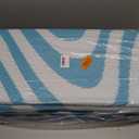 Vaukki Waterproof Outdoor Rug 9x12 Teal Striped Patio Mat