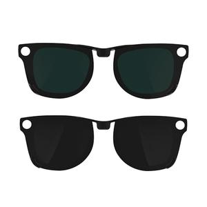 HIBLOKS 2Pcs Polarized Clip for Ray-Ban Meta Wayfarer RW4008 & Gen 2 RW4012 Large (53-22), Discoloration Clip-on Compatible with Meta Wayfarer Gen 2 Protect Your Eyes, Cool and Fashion (Black+Green)