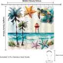 Longan Craft Plam Tree Beach Shower Curtain Ocean Sea Turtle Shower Curtain for Bathroom 72x72 Inch Waterproof Fabric Bathroom Curtain with 12 Hooks Coastal Starfish Bath Curtain Bathtub Decor