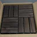 Idzo Interlocking Deck Tiles 9.6 SQFT - 10PCS Waterproof Acacia Wood Patio Tiles, Flooring Tiles for Indoor and Outdoor - Decking Checker Pattern, 11.81 x 11.81 x 0.91 Inches, Dark Brown