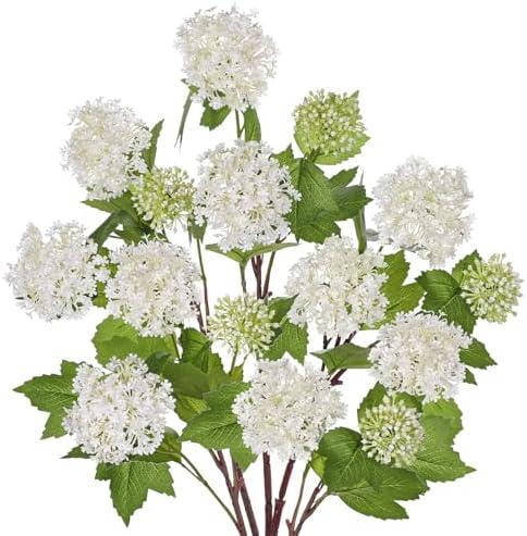 DILATATA Faux Hydrangea Flowers 24" White Artificial Hydrangea Spray with 3 Flower Heads, 5 Per Bag.Faux Hydrangeas Plastic Flowers Fake Hydrangeas for Indoor Outdoor Wedding Table Centerpieces Decor