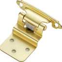 Ravinte 50 Packs (25 Pairs) 3/8" Inset Gold Cabinet Hinge,Self Closing Hinges for Kitchen/Bathroom/Furniture Cabinets & Doors, Decorative Cabinet Hardware Kitchen Cabinet Hinge with Door Bumper