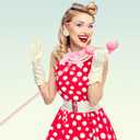 50's Costume Accessories Set for Women 1950s Vintage Chiffon Neck Scarf Rhinestone Cat Eye Glasses for Cosplay Party