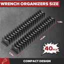 2 x 40PCS Modular Wrench Organizer Wrench Holder - Wrench Tool Organizers for Tool Drawer Storage, Wrench Storage Set with Metric & SAE Label, Wrench Rack Tool Gift for Professional Mechanics Men, Black