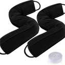 Sunolga 2 Packs 32 Inches 2LBs Weighted Door Draft Stopper Filled with Glass Beads & Cotton, Removable Machine Washable Sound Proof Under Door Draft Blocker with Anti-Abrasion Bottom for Door, Black