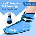 Comfpack XL Ankle Foot Ice Pack Wrap for Plantar Fasciitis & Bunion, Ice Boot for Foot After Surgery, Hot Cold Therapy for Sprained Ankles, Achilles Tendonitis, Foot Pain, Swelling, Heel Pain, L/XL