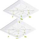 2 Pcs Exhaust Bathroom Fan Cover Bathroom Ceiling Grille with Springs Plastic Replacement Vent Fan Fits Models 663 670 671 675 688 689 Ventilation Plastic Cover White (11 x 11'')